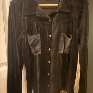 Western Black Velvet Women's Top